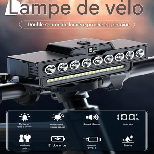 Phare pour vélo étanche éclairage de sécurité accessoires de cyclisme - 6