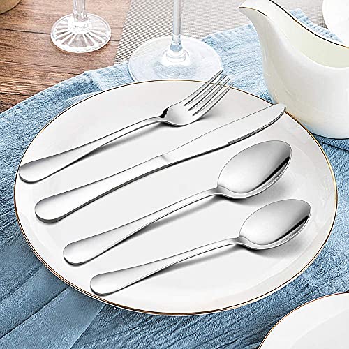 Cutlery Set, 4 Piece Stainless Steel Flatware Set, Tableware Silverware Set with Spoon Knife and Fork Set, Service for 4, Dishwasher Safe/Easy Clean, Mirror Polished - Image 5