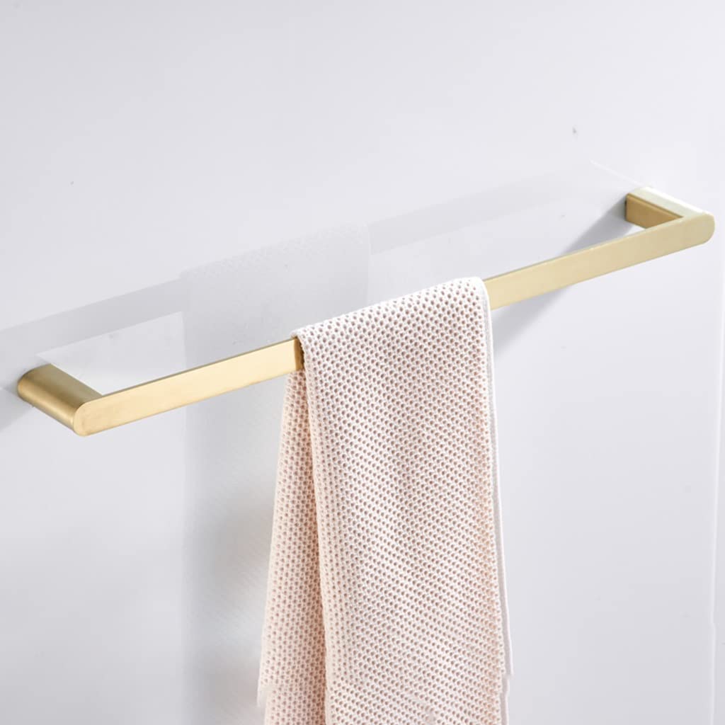 BTZHY Towel Rack Towel Rack Nordic Brushed Gold Towel Rack, Bathroom Hardware, Bath Towel Rack, Toilet Rack, Bathroom Accessories Set Bathroom Hardware/Single Rod 60Cm The New