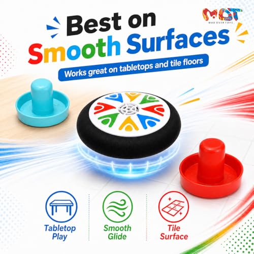 Image of Mini Air Hockey Game Set for Kids | Tabletop Air Hockey Puck & 2 Pushers | Indoor Sports Game Toy for Boys & Girls |Family Fun Activity Games| Ideal Birthday Gift for Kids 3+ Years