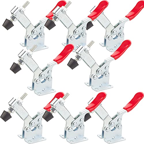 8Pack Hand Tool Toggle Clamp, 201B Antislip Red Horizontal Clamp,