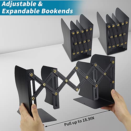 Adjustable Bookends, Expandable Bookends Magazine File Holder,Desk Organizer And Accessories For Office, Books, Papers, Extends Up To 19 Inches #TOP1