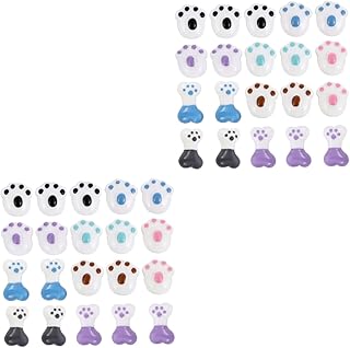 SEWACC 40 Peças De Resina De Ossos De Garra De Gato Apliques Enfeites Amuletos De Telefone Celular Decoração Em Miniatura Amuletos De Pata De Gato Amuletos De Resina Com Parte Traseira