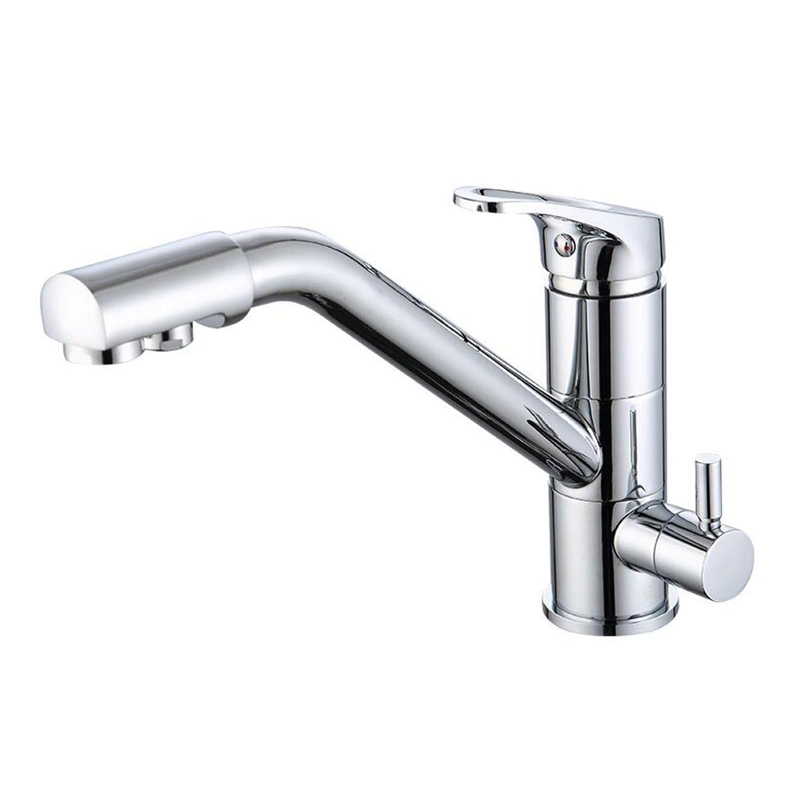 Robinet cuisine 3 voies en laiton massif noir design minimaliste pour évier moderne