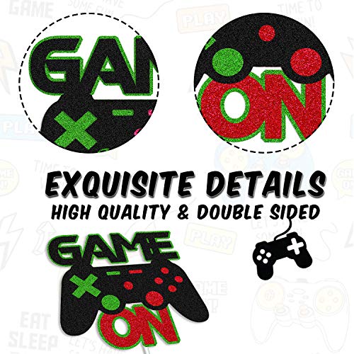 Game On Cake Decorations Video Game Cake Topper For Gamer Play Gaming Theme Kids Boy Girl Man Women Happy Birthday Party Supplies #TOP1