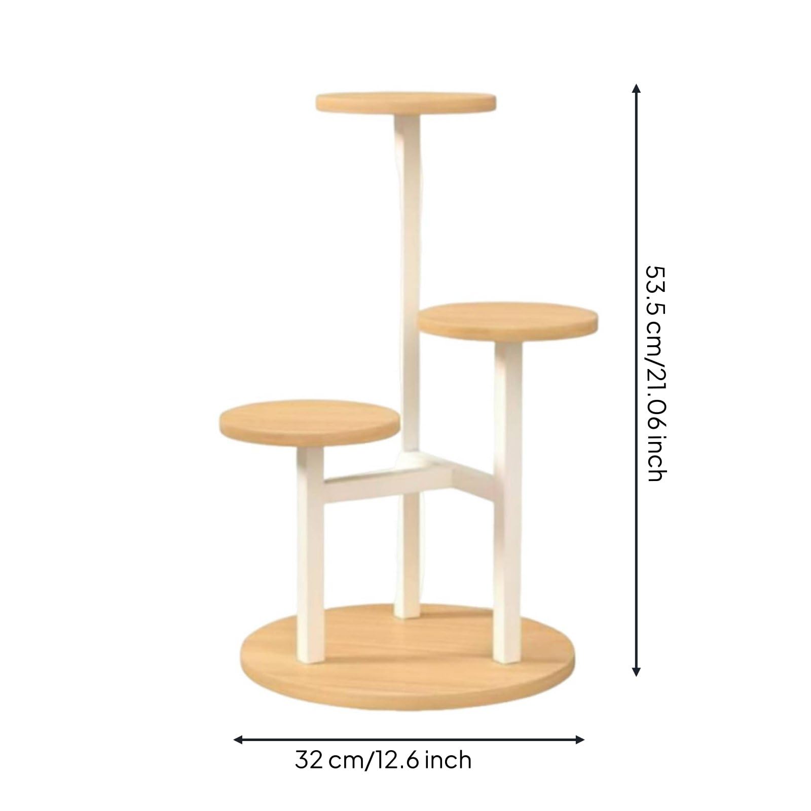 Estantería de Exhibición Soporte para Plantas Macetero Mueble Organizador de 4 Niveles Que Espacio Vertical y Aireación Adecuada para Salón Terraza , Nogal Claro+Blanco