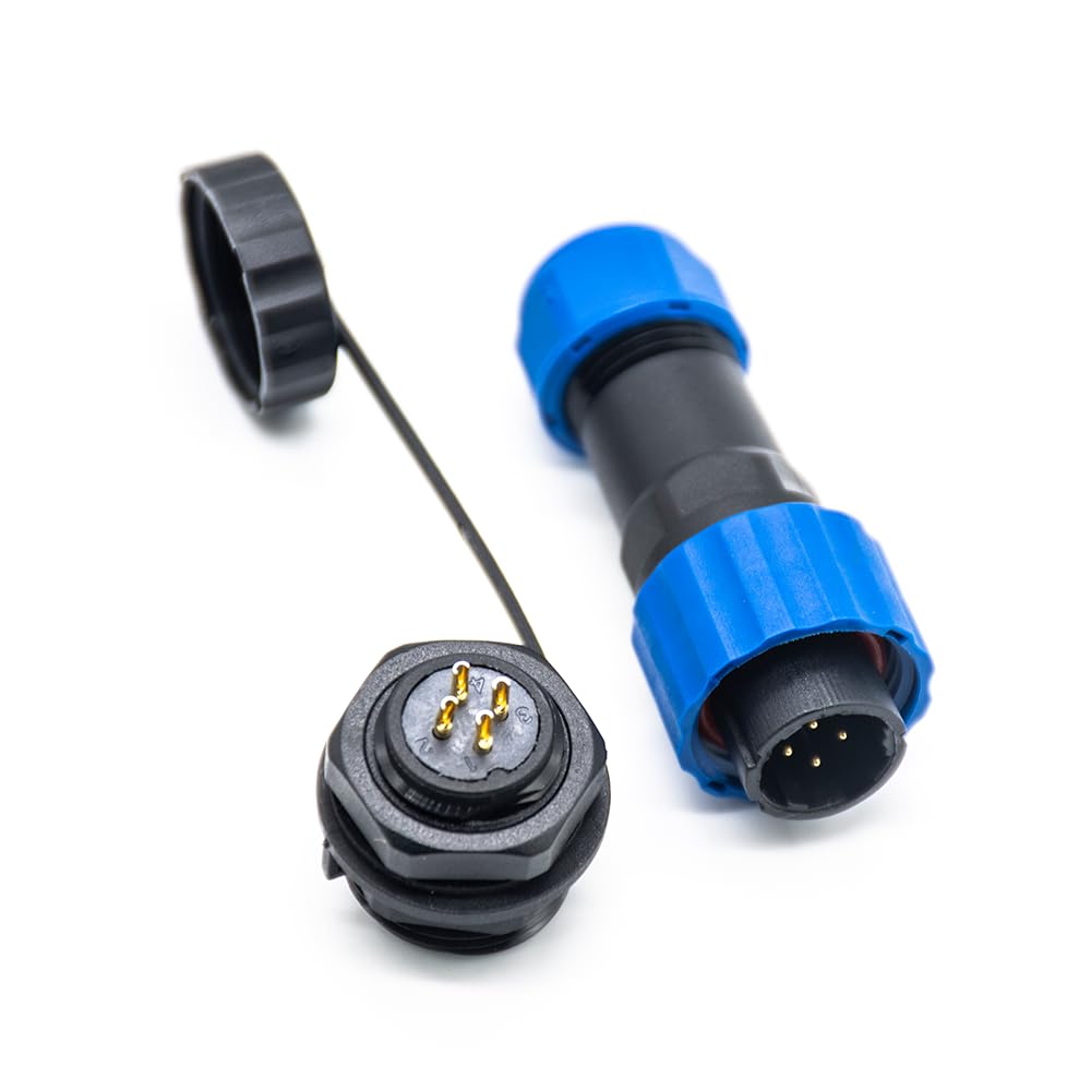 Elecbee Connettore di saldatura SP17 4 poli, IP68 connettore maschio spina e femmina presa 4 poli SP17 4 pin impermeabile cavo satellitare connettore utilizzato per lampade esterne 250V 5A