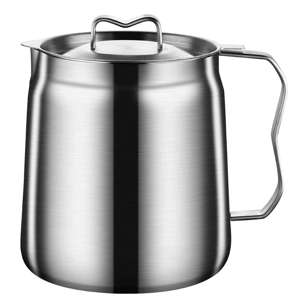 Conteneur à saindoux 2L en inox pour filtrer et conserver l'huile de friture à la maison