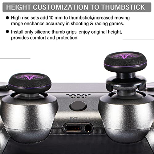 Playrealm FPS Extensor Thumbstick e impressão de borracha silicone Grip Cover 2 conjuntos para PS5 D