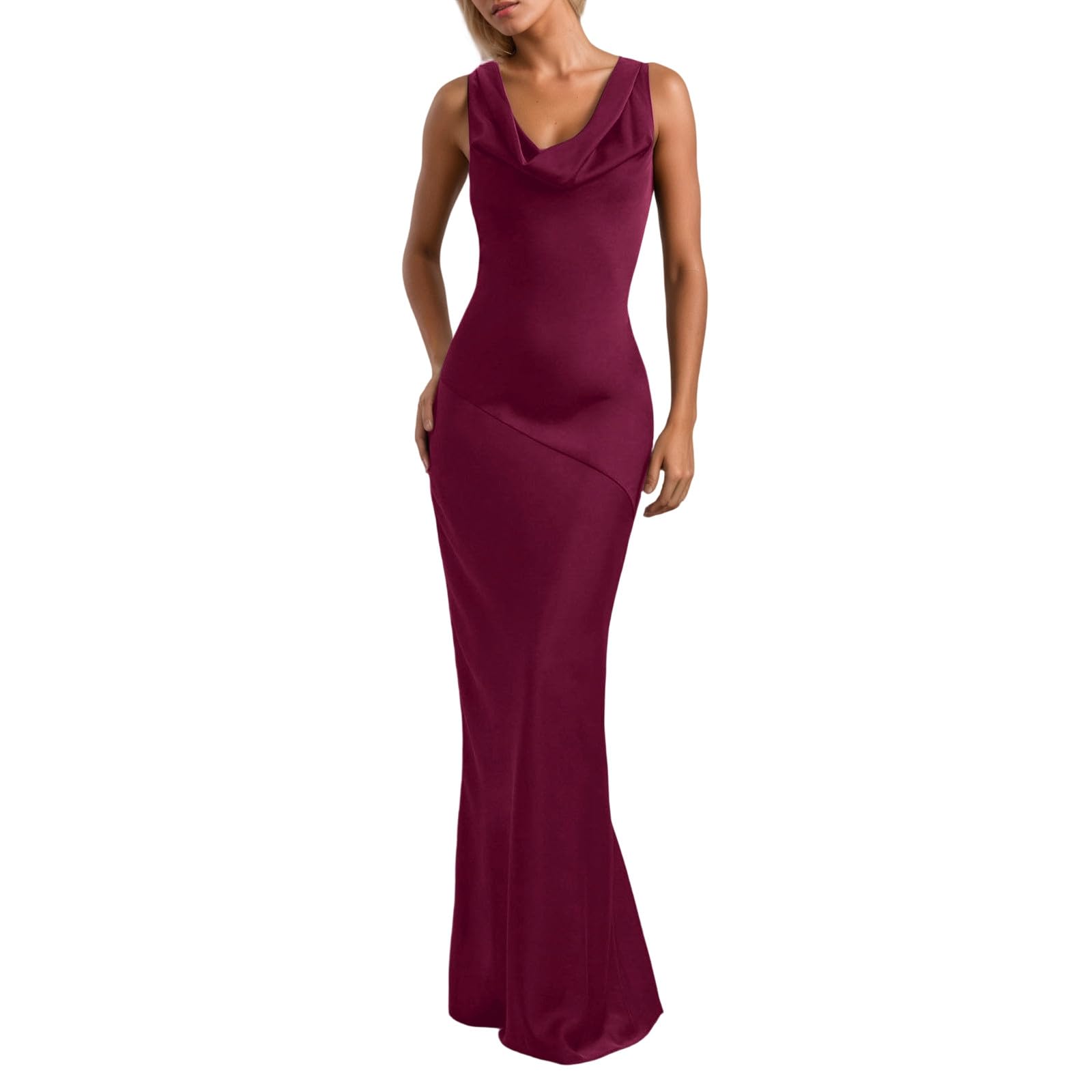 Vestito da Cerimonia Donna Abito Sposa Sexy Damigella Curvy Elegante Dress Schiena Scoperta Sera Gonna Ampia Matrimonio Civile Corto Davanti Lungo Dietro Midi