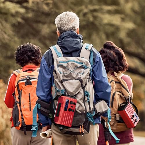 Radio Meteorológica de 5 Vías para Emergencias Domésticas al Aire Libre, Radio Portátil Am/FM/SW y Alarma SOS, Energía Solar, Manivela de Dinamo Manual, Linterna, Lámpara de Campamento, Brújula