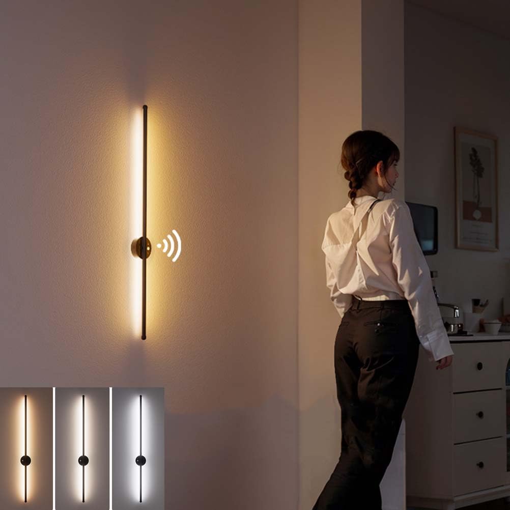 Lampada da parete con sensore di movimento, interruttore touch, design magnetico, lunga lampada a LED per illuminazione da parete decorativa per interni, ad alta efficienza energetica per soggiorno
