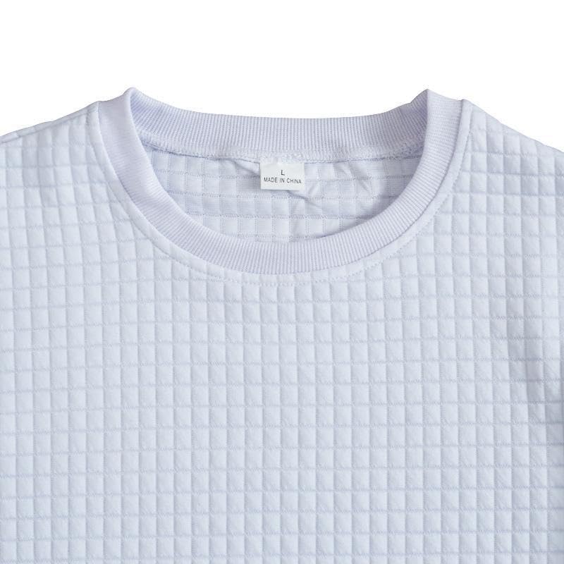 Men's Sweatshirts Knitted Pullover Basic Crew Neck Long Sleeve Casual Geometric Texture Shirt4