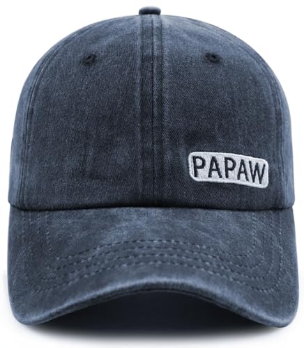 Image of Papaw Hat for Grandpa Dad Men, Funny Adjustable Cotton Embroiderd Best Grandfather Baseball Cap
