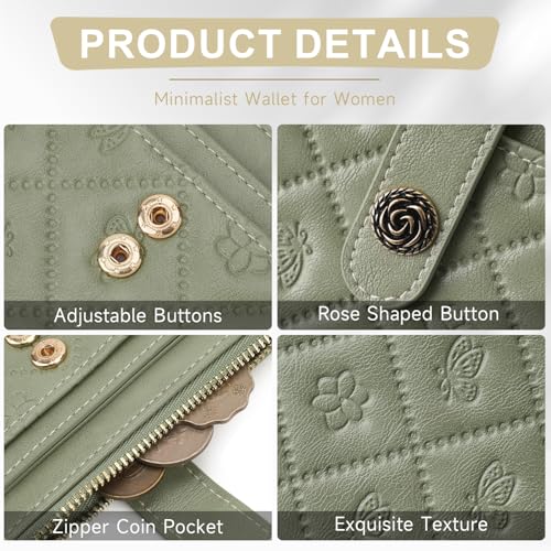 Small RFID Wallet Women Ultra Thin Slim Womens Wallet Compact Bifold Pocket Ladies Wallets for Women With Zipper Coin Pocket4