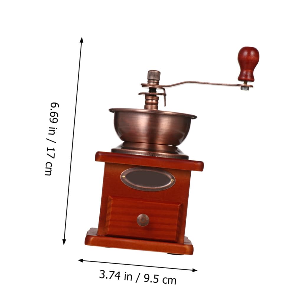 Molinillo de Café Diseño Tradicional Adecuado como Obsequio de Navidad para Moler Granos Portátil Manual Cono de Cerámica y Cuerpo de Hierro