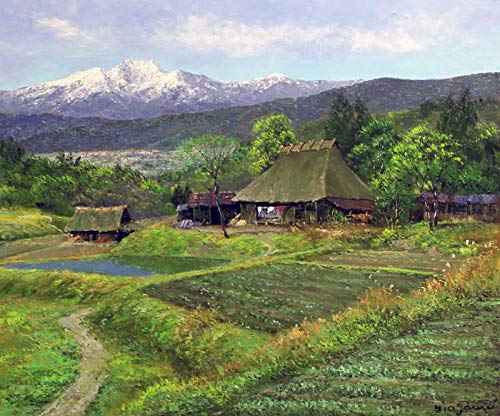 Amazon.co.jp: 小川久雄 『妙高山を望む』 油絵・油彩画 F20(20