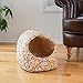 Armarkat Cat Bed with Flower Pattern, Beige