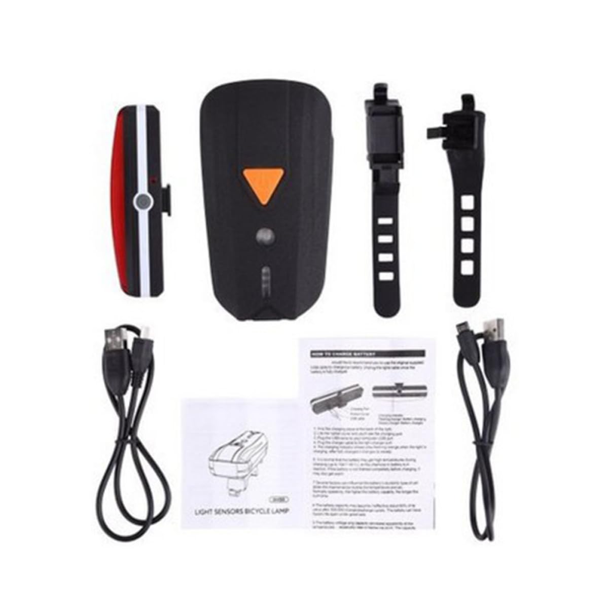 Luz Resistente de Recargable Delantera Trasera LED y Bicicleta USB 400lm, Fácil Instalar y Plástico Nocturna para Conducción Diferentes Condiciones