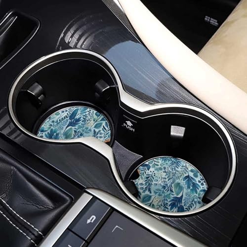 Portavasos para auto con diseño hoja, madera, 2 piezas miniatura 7