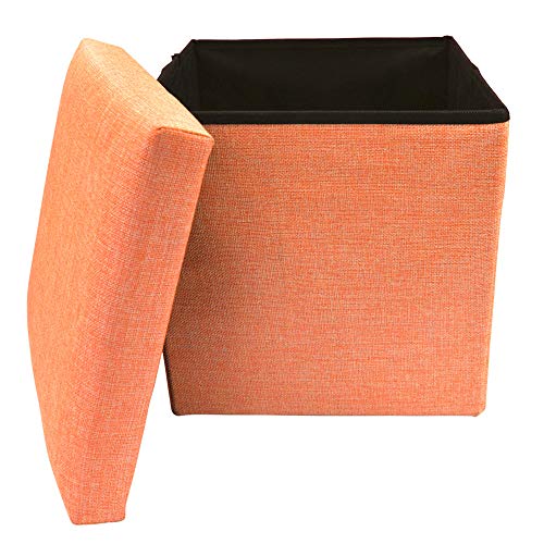 Sterling-Stools-for-Sitting-in-Living-Room-Storage-Stools-for-Sitting-Storage-Box-for-Toys-of-Kids-Orange-Foldable-Stool-30-x-30-x-30-cm