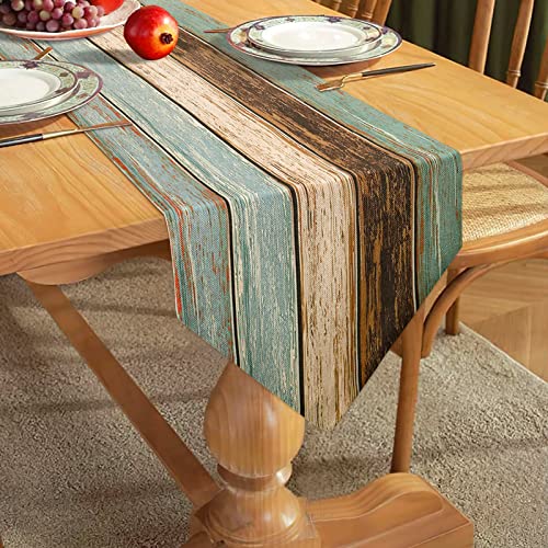 Camino de Mesa Moderno Verde Sala de Estar Juego de Mesa Camino de Mesa Conjuntos Espacio Antiguos Madera Rústica Antigua Azul-Beige-Marrón Manteles para Mesa de Comedor Fiesta Ropa Novia 40x140cm