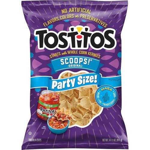 Tostitos Scoops Tortilla Chips Party Size Bag, 14.5 Oz
