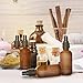 Nylea 8 Pack Amber Spray Bottles 2oz - [THE PERFECT SPRAY] - Empty Glass Bottles For Cleaning Solutions - Best Refillable MIST SPRAY Pack Perfume Atomizer [2oz]