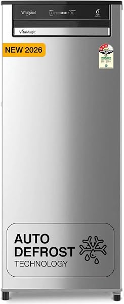 Whirlpool 192 L 3 Star Vitamagic PRO Frost Free Direct-Cool Single Door Refrigerator (215 VMPRO PRM 3S RADIANT STEEL-Y, Silver, Auto Defr...