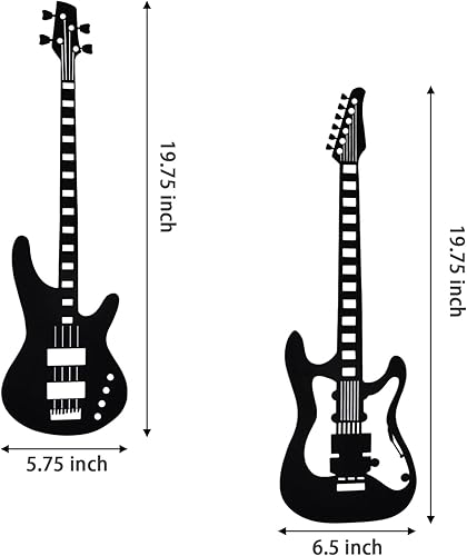 Miniatura 6 de wotieuns Decoración de pared de música de guitarra de metal para decoración de pared