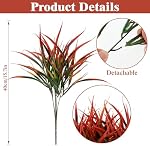 Weldomcor Plantes artificielles pour décorer l'extérieur 8 Bouteilles Fausses feuilles d'herbes, Faux vertères Tiges décoratifs Branche Plante Arbustes Intérieur pour la maison Jardin Fenêtre Box Patio Chemin de printemps Summer Decor (Rouge)