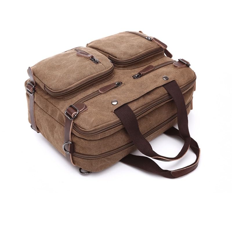 PTEXTU Leisure Canvas Bag Business Briefcase Carrying Crossbody Shoulder Three-purpose Bag Large Computer Bag3