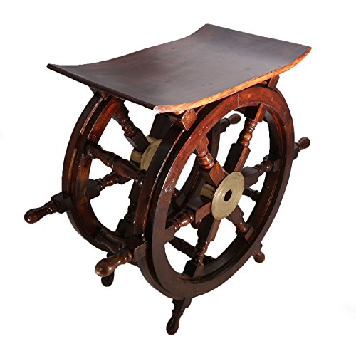 Stylla Londres Hecho a Mano en India de Palisandro Buque Rueda Final Mesa de café, Madera, marrón, 63,5 x 41.91 x 30,48 cm