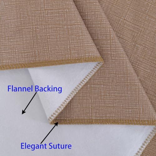 Image of Walrus Heavy Duty Vinyl Tablecloth with Flannel Backing Waterproof Oil-Proof Plastic Table Cloth Stain-Resistant Wipeable Table Cover for Indoor and Outdoor (Coffee Taupe,60x102 Inch)