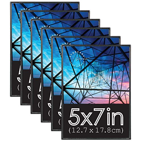 Standard Goods Home Décor 5X7 Inch Front Loading Picture Frame, 6-Pack Of Black For Wall Or Table, Horizontal Or Vertical Display #TOP29
