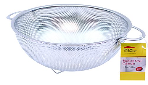 Tablecraft 3 Quart Colander With Handles, Stainless Steel (H903Bh) #TOP4