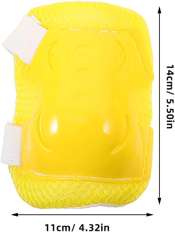 TOYANDONA Knee Pads Elbow Skate Pads Cycling Skateboard Skating Protective Gear Wrist Guards for Children Outdoor Sports Protector Set(Yellow) image 2 of 9 B08BJ35TDM