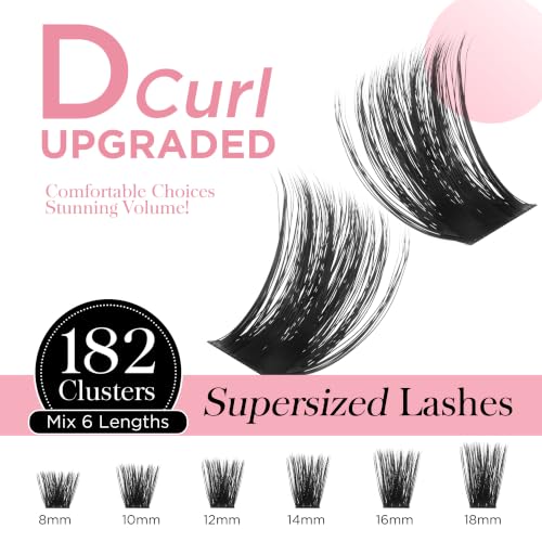 Image of 200D Fluffy Lash Clusters 182pcs, Volume Eyelash Clusters