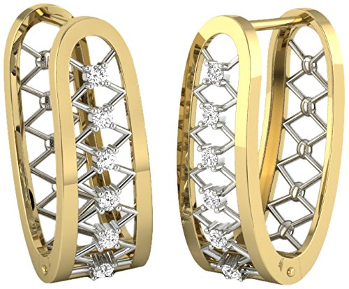 kuberbox 14KT Yellow Gold Diamond Amaya Hoop Earrings for Women-picture-24