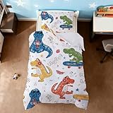 ZTYROLJ Dinosaures Housse de Couette 90x190cm, Housse de Couette Zippée,Parure...