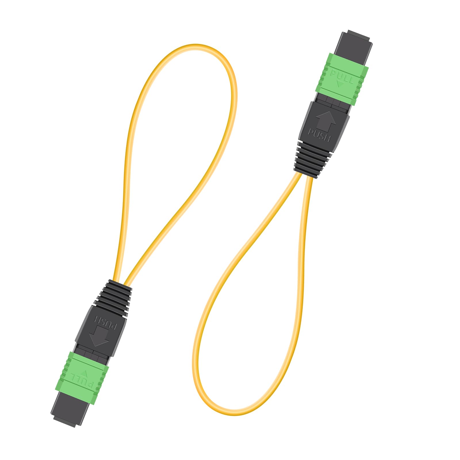 2pack MPO/APC 16-Core Single Mode Fiber Loopback, Pull Ring Design for High-Performance Network Testing and Maintenance
