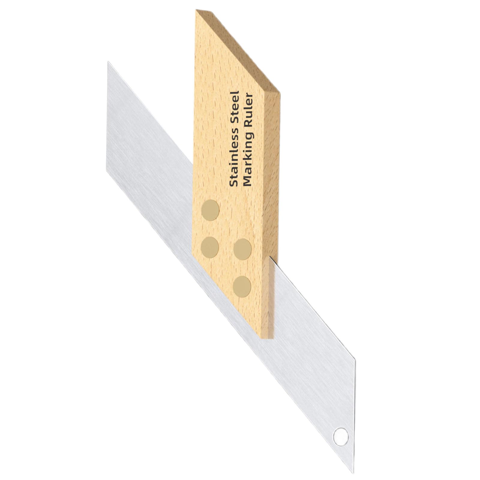 Msioytog 135 Degree Stainless Workshop Essential Multifunction Marking Ruler With Antislip Handle And Space Saving Hanging Hole Feature Woodworking Marking Ruler