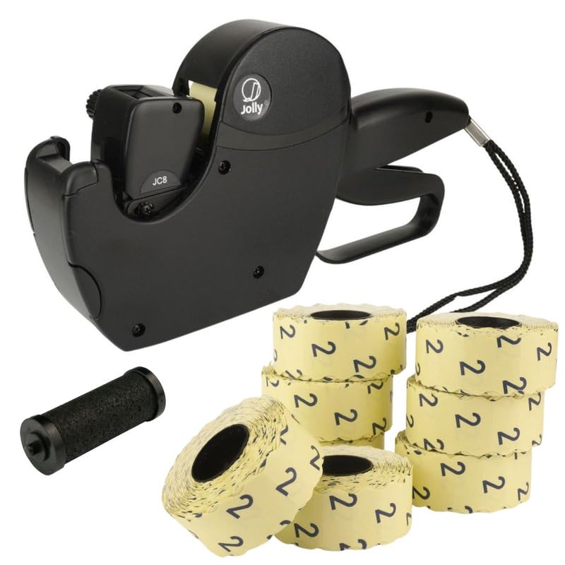 Preisauszeichner Jolly C8 8-stellig, 12000 Etiketten weiß ablösbar
