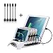Charging Station, Fast Charging Station Dock 60W 5 Ports Desktop Charging Stand Organizer Detachable Multiple USB Charger for Apple iPhone,iPad, Samsung Galaxy, ps4,iwatch and Others (Cables Included)