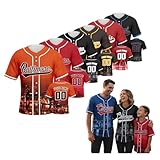 Custom Baseball Jersey Personalized Button Down Shirt with Stitched Name & Number for All – Sports Team Uniform & Fan Gift (City 03)