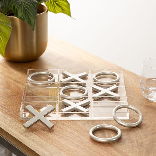 Juego de mesa Tic Tac Toe 12 x 12 x 1 in, plástico acrílico miniatura 3