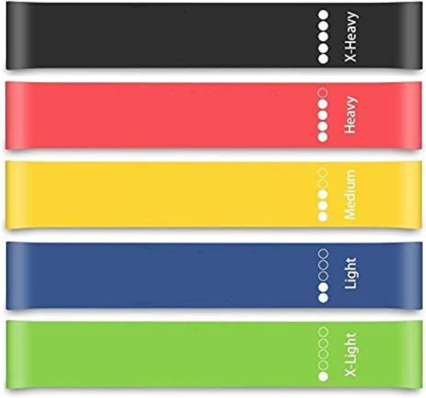 I K IMPEX Natural Rubber Resistance Bands Set for Men and Women, Pack of 5 Different Levels Elastic Band for Home Gym Long Exercise Workout Great Fitness Equipment for Training, Yoga