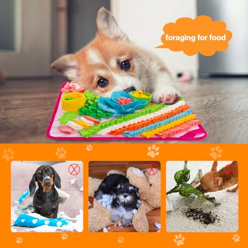 Oliumt Snuffle Mat for Dogs, Sniff Mat Slow Feeding Mat for Small Pets Cats, Rabbits - Help Stress Relief and Training - Stimulate Your Pet's Foraging Skills! (Pink) by Oliumt - Image 3