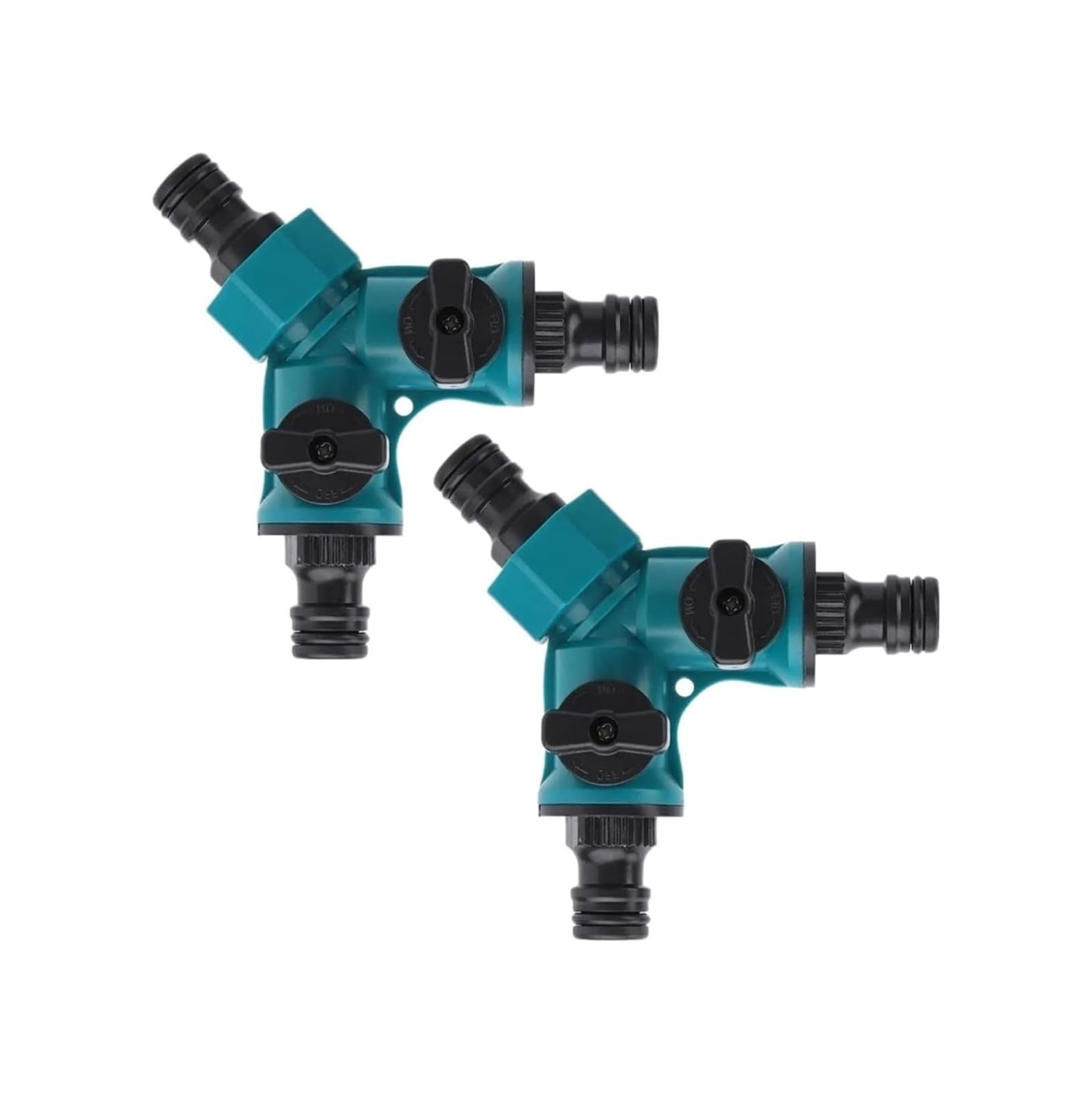 Evwgnpqrv One Color Faucet Hose Splitter, Blue 2-Pack Double Hose Connector Splitter With Faucet Shut-Off For Garden Irrigation(Blue B)
