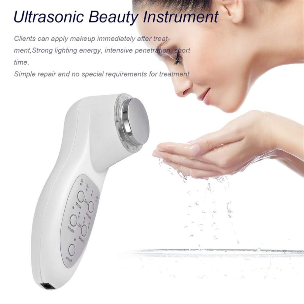 Strumento di bellezza sonora a LED a 7 colori, dispositivo di pulizia portatile per la cura della pelle del viso, dispositivo di ringiovanimento della pelle dei fotoni